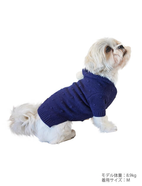 ドットジャガードニットプルパーカー犬服ブランドのドッグデプト/DOG DEPT