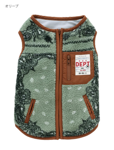 バンダナボアフリースベスト  犬服ブランドのドッグデプト/DOG DEPT