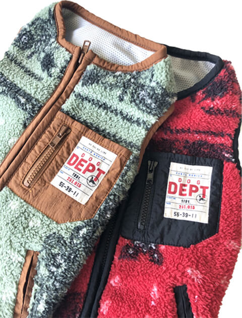 バンダナボアフリースベスト  犬服ブランドのドッグデプト/DOG DEPT
