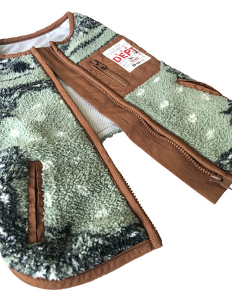 バンダナボアフリースベスト  犬服ブランドのドッグデプト/DOG DEPT