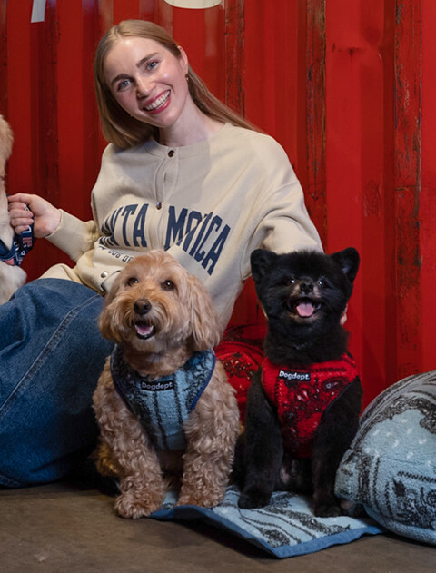 バンダナボアフリースベスト  犬服ブランドのドッグデプト/DOG DEPT