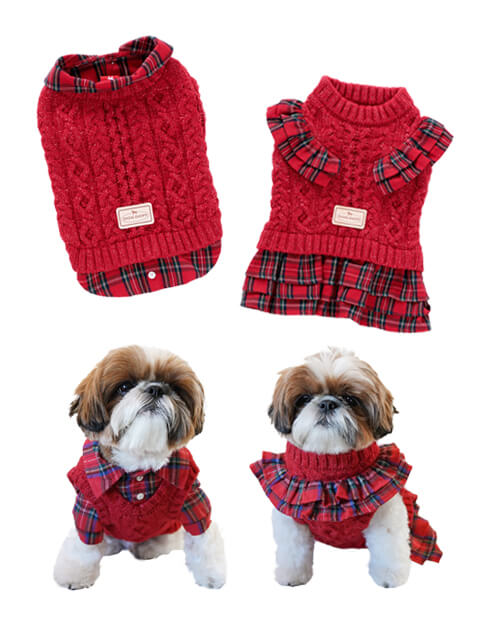 《期間限定アウトレット》【DOG WEAR】レイヤーニットペア