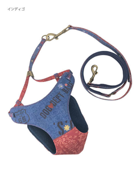 DOG GOODS】デニム風リード＆ソフトハーネス