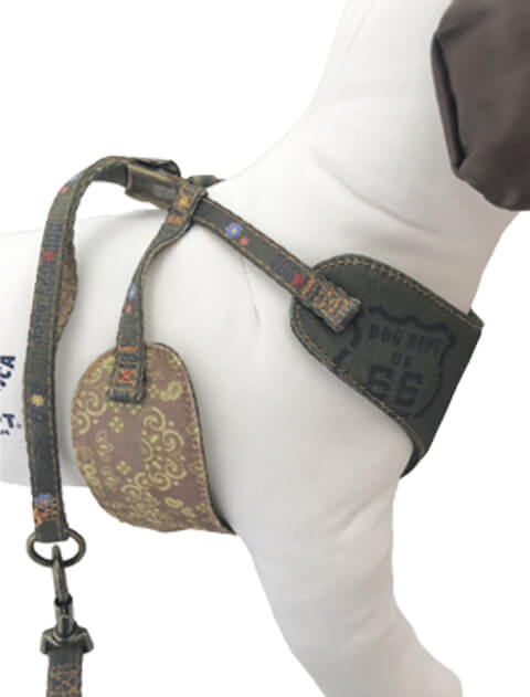 デニム風リード＆ソフトハーネス ブランドのドッグデプト/DOG DEPT