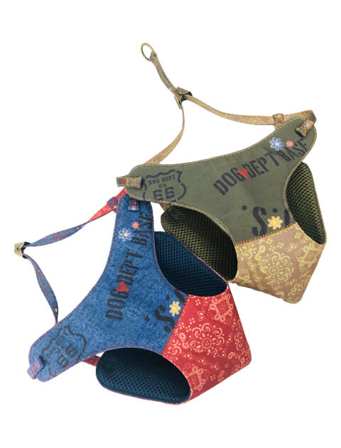 デニム風リード＆ソフトハーネス ブランドのドッグデプト/DOG DEPT