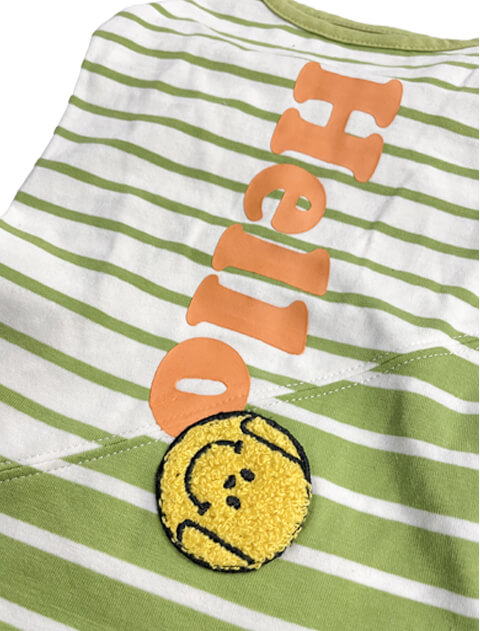 ボーダーhelloTシャツ 犬服ブランドのドッグデプト/DOG DEPT