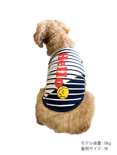 ボーダーhelloTシャツ 犬服ブランドのドッグデプト/DOG DEPT