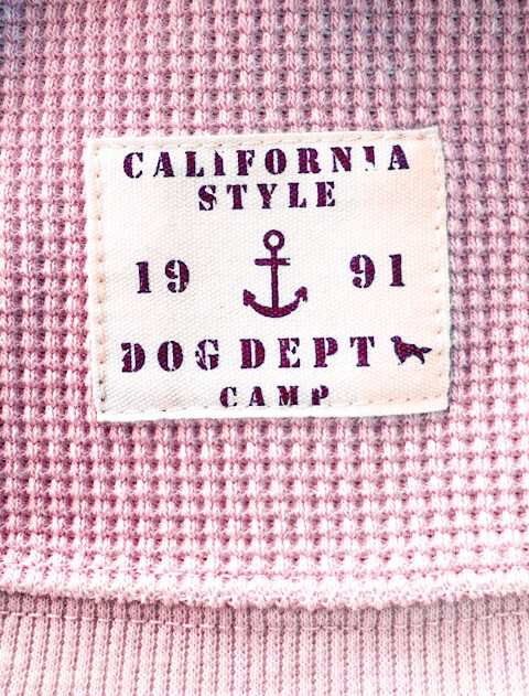 撚り配色ワッフルボタンパーカー犬服ブランドのドッグデプト/DOG DEPT