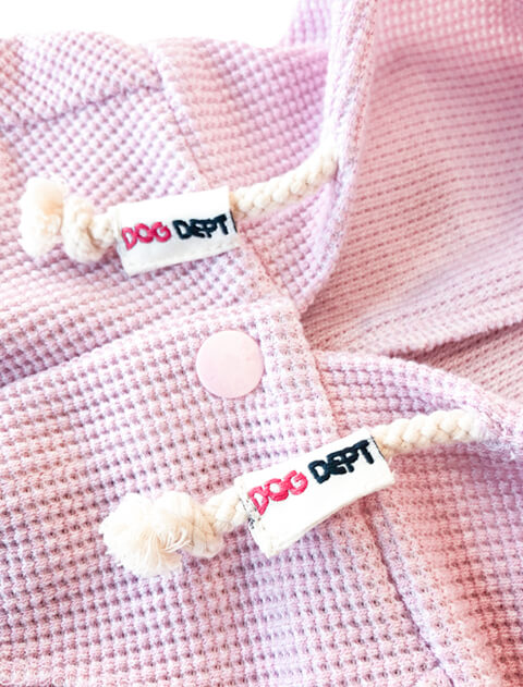撚り配色ワッフルボタンパーカー犬服ブランドのドッグデプト/DOG DEPT