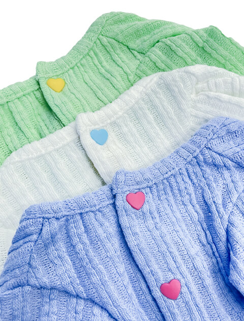ポコポコストライプボタンカーデ 犬服ブランドのドッグデプト/DOG DEPT