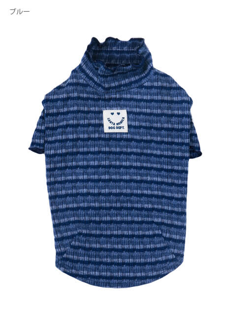 ポコポコボーダーハイネックT 犬服ブランドのドッグデプト/DOG DEPT