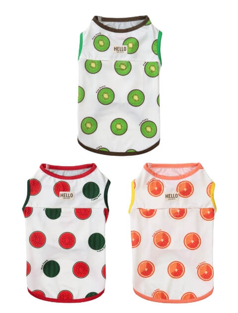 《期間限定アウトレット》【DOG WEAR】保冷剤ポケット付きフルーツノースリーブ