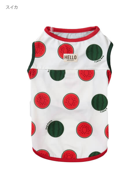 保冷剤ポケット付きフルーツノースリーブ犬服ブランドのドッグデプト/DOG DEPT