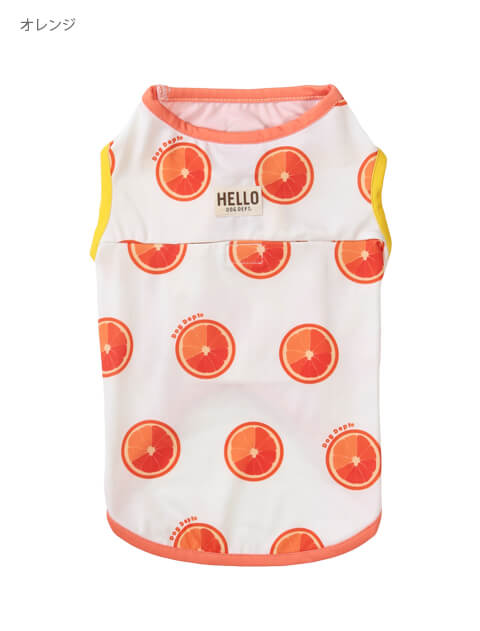 保冷剤ポケット付きフルーツノースリーブ犬服ブランドのドッグデプト/DOG DEPT