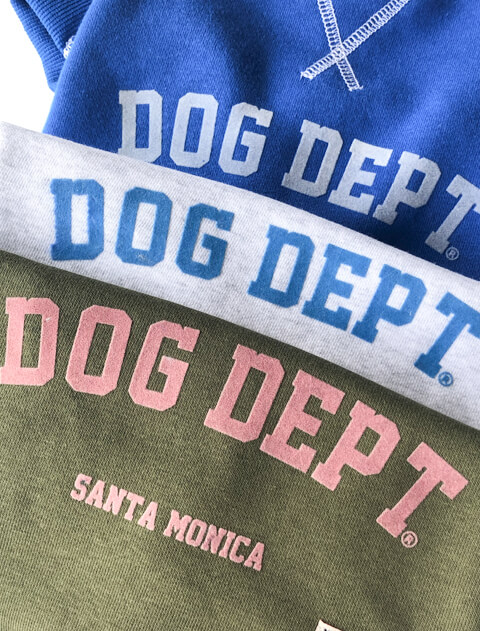 配色ステッチボタンスウェット 犬服ブランドのドッグデプト/DOG DEPT