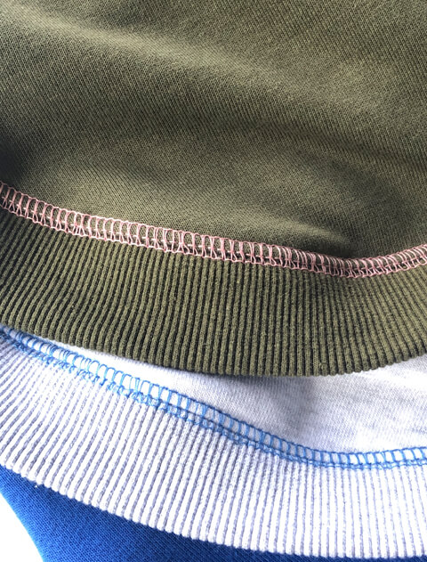 配色ステッチボタンスウェット 犬服ブランドのドッグデプト/DOG DEPT