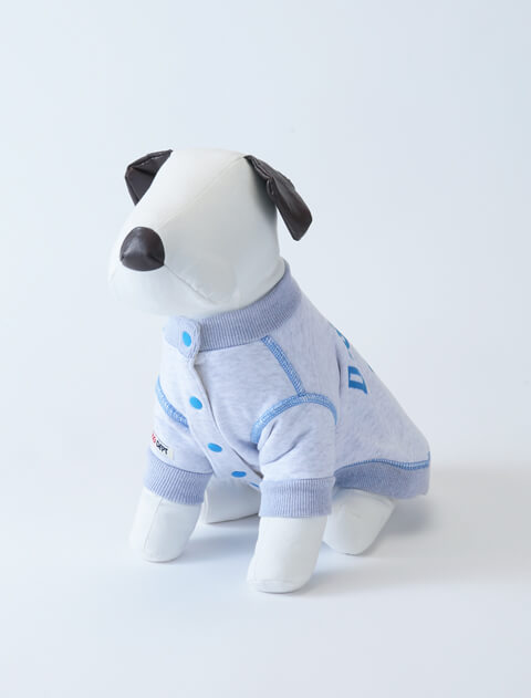 配色ステッチボタンスウェット 犬服ブランドのドッグデプト/DOG DEPT