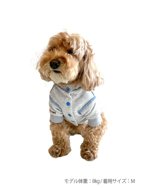 配色ステッチボタンスウェット 犬服ブランドのドッグデプト/DOG DEPT