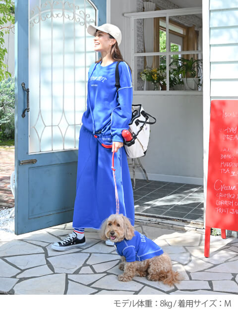 配色ステッチボタンスウェット 犬服ブランドのドッグデプト/DOG DEPT