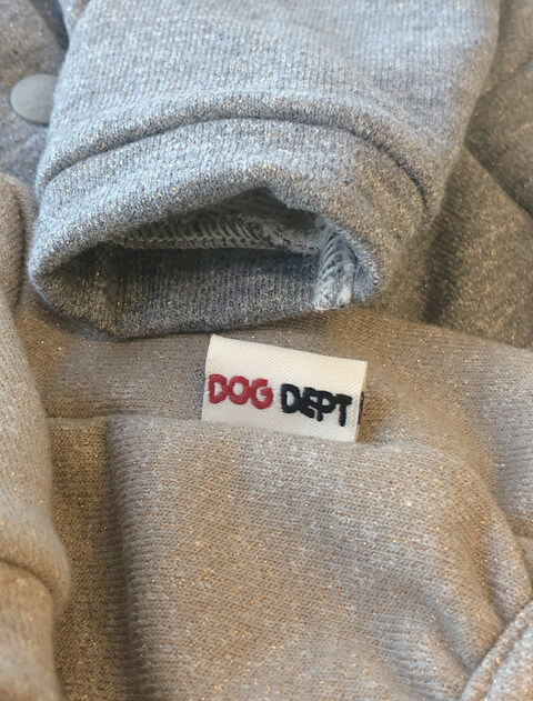 ラメ裏毛パーカーワンピ 犬服ブランドのドッグデプト/DOG DEPT