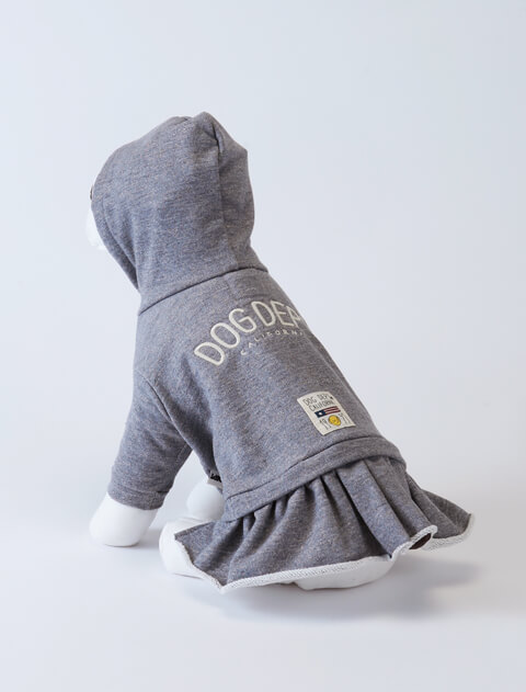 ラメ裏毛パーカーワンピ 犬服ブランドのドッグデプト/DOG DEPT