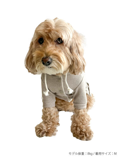 ラメ裏毛パーカーワンピ 犬服ブランドのドッグデプト/DOG DEPT