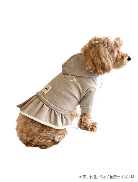 ラメ裏毛パーカーワンピ 犬服ブランドのドッグデプト/DOG DEPT