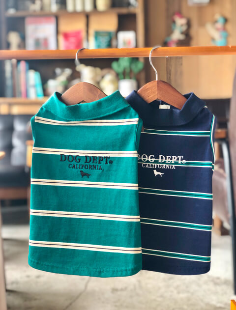 《期間限定アウトレット》【DOG WEAR】ボーダーノースリーブポロ