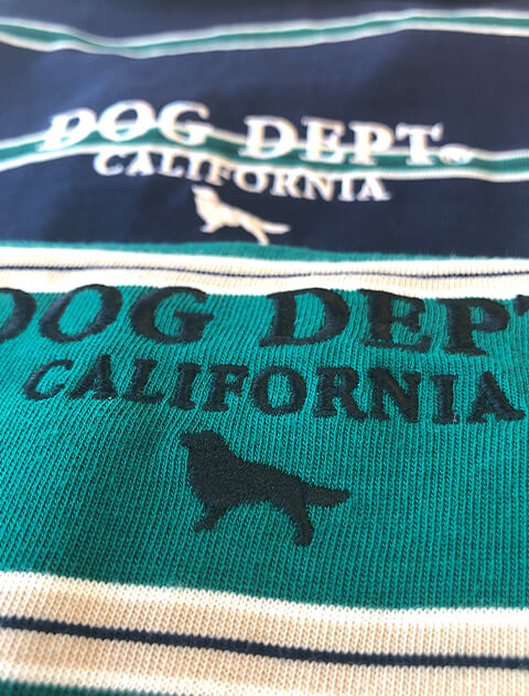 ボーダーノースリーブポロ犬服ブランドのドッグデプト/DOG DEPT