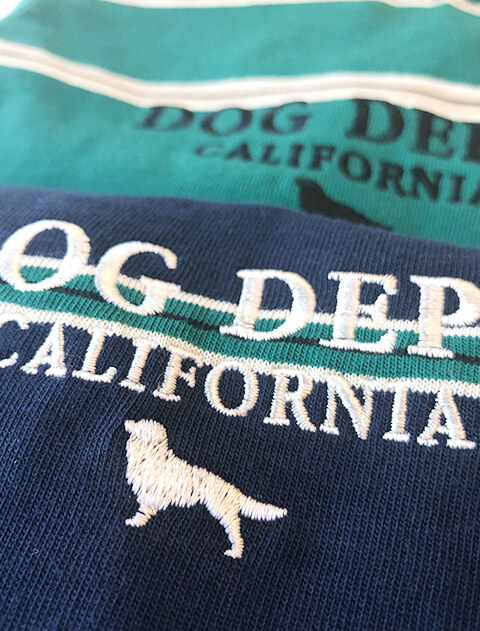 ボーダーノースリーブポロ犬服ブランドのドッグデプト/DOG DEPT