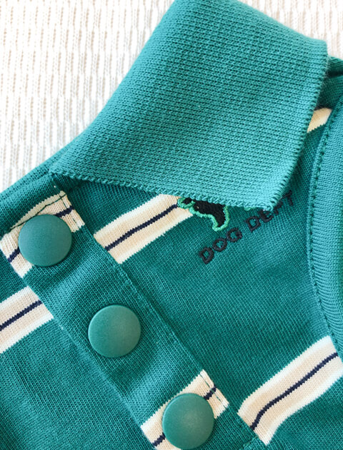 ボーダーノースリーブポロ犬服ブランドのドッグデプト/DOG DEPT