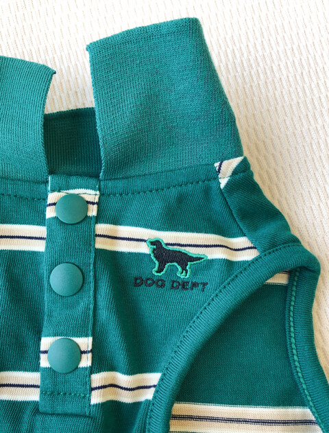 ボーダーノースリーブポロ犬服ブランドのドッグデプト/DOG DEPT