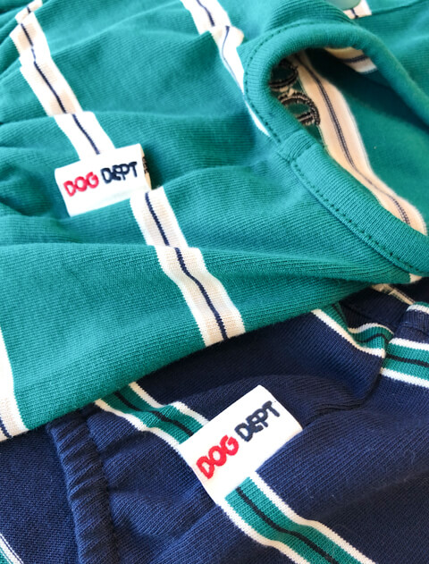 ボーダーノースリーブポロ犬服ブランドのドッグデプト/DOG DEPT