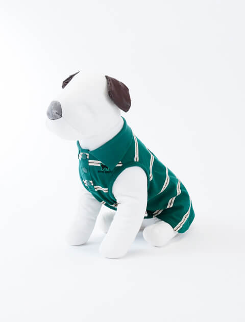 ボーダーノースリーブポロ犬服ブランドのドッグデプト/DOG DEPT
