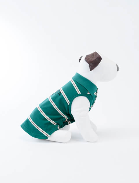 ボーダーノースリーブポロ犬服ブランドのドッグデプト/DOG DEPT