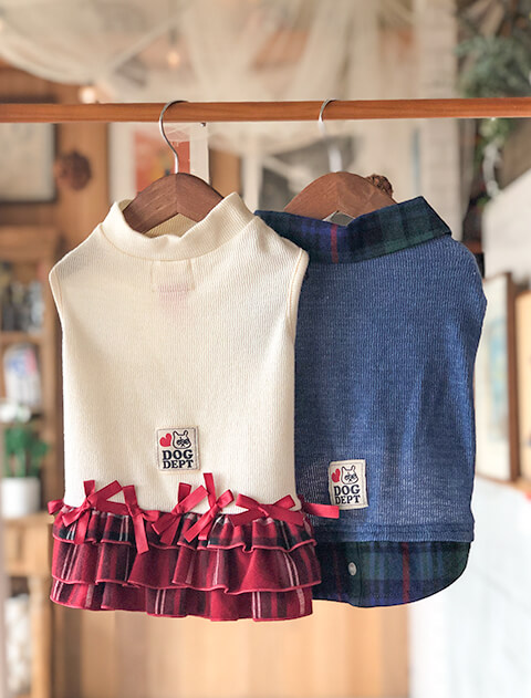 [DOG WEAR]Layered⁢ Check Pair
