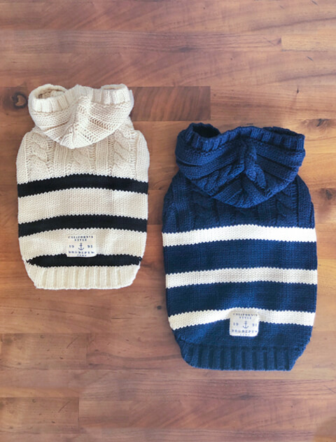【DOG WEAR】ケーブルボーダーニット