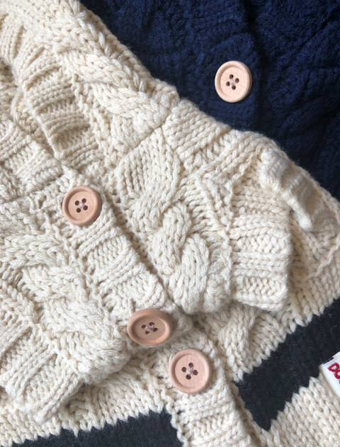 ケーブルボーダーニット犬服ブランドのドッグデプト/DOG DEPT