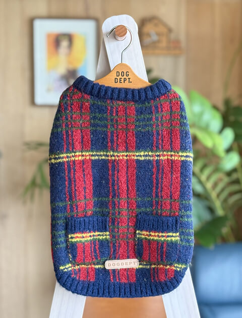 《期間限定アウトレット》【DOG WEAR】チェックカーデ