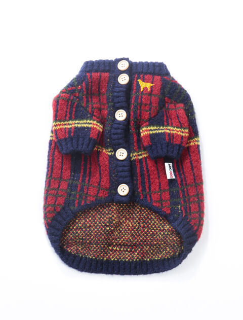 犬服 / ドッグウェア】チェックカーデ / DOG DEPT (ドッグデプト