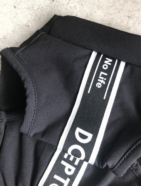 ロゴライン裏ボアノースリーブ犬服ブランドのドッグデプト/DOG DEPT