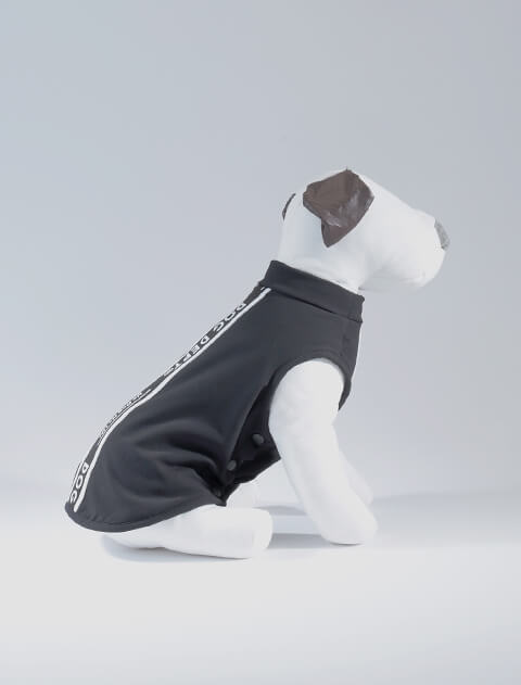 ロゴライン裏ボアノースリーブ犬服ブランドのドッグデプト/DOG DEPT