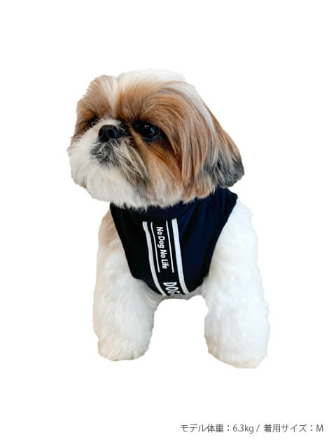 ロゴライン裏ボアノースリーブ犬服ブランドのドッグデプト/DOG DEPT