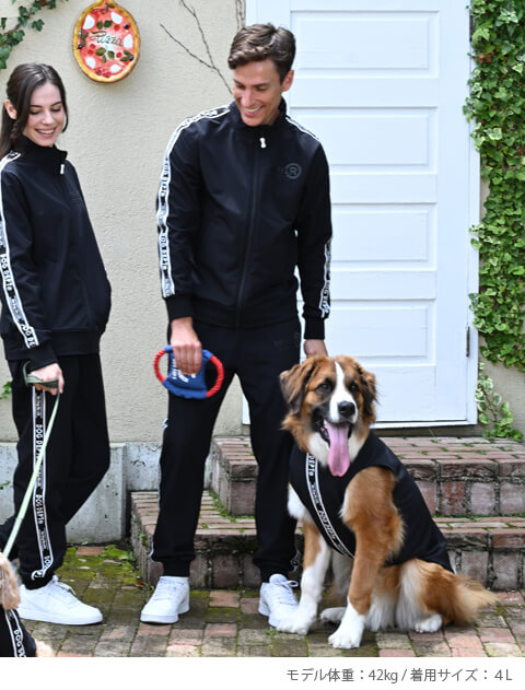 ロゴライン裏ボアノースリーブ犬服ブランドのドッグデプト/DOG DEPT