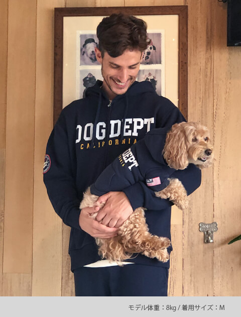 クラシックロゴボタンパーカー犬服ブランドのドッグデプト/DOG DEPT
