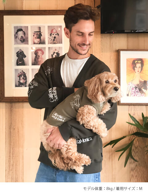 背中ボタンスウェットベスト 犬服ブランドのドッグデプト/DOG DEPT