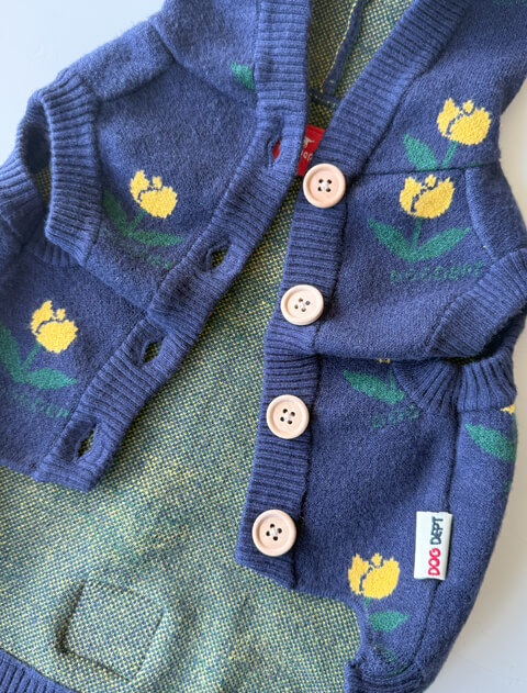チューリップジャガードニット犬服ブランドのドッグデプト/DOG DEPT