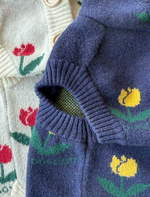 チューリップジャガードニット犬服ブランドのドッグデプト/DOG DEPT