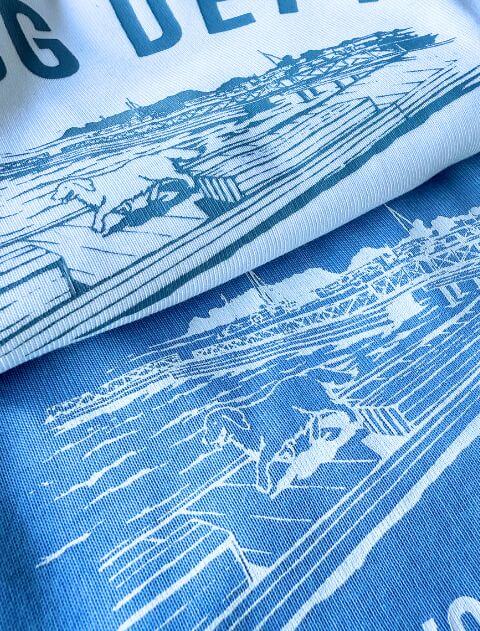 風景ミックスレイヤーTシャツ犬服ブランドのドッグデプト/DOG DEPT