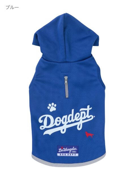 スポーツロゴ　スウェットパーカー 犬服ブランドのドッグデプト/DOG DEPT